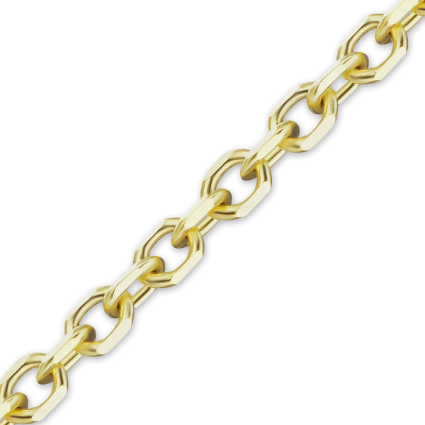 14K Yellow Gold Diamond Cut Round Cable Link Chain Bracelet Solid Gold