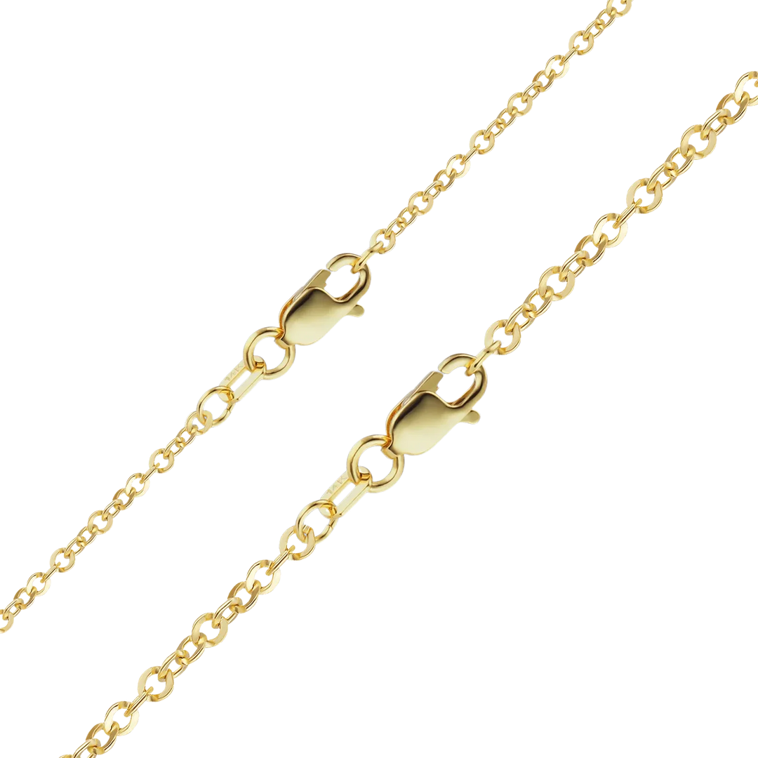 14K Yellow Gold Flat Twisted Cable Link Chain Bracelet Solid Gold Not Plated