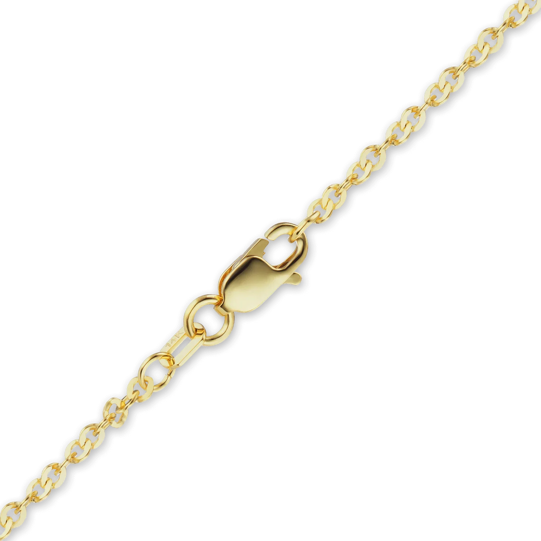 14K Yellow Gold Flat Twisted Cable Link Chain Bracelet Solid Gold Not Plated