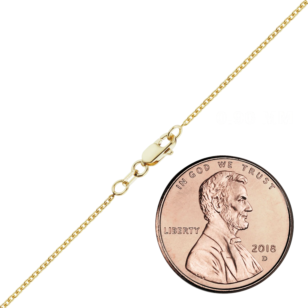14K Yellow Gold Heavy Round Cable Link Chain Bracelet Solid Gold Not Plated