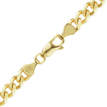 Load image into Gallery viewer, 14K Yellow Gold Semi-Solid Curb Cuban Link Chain Bracelet Hollow Not Plated
