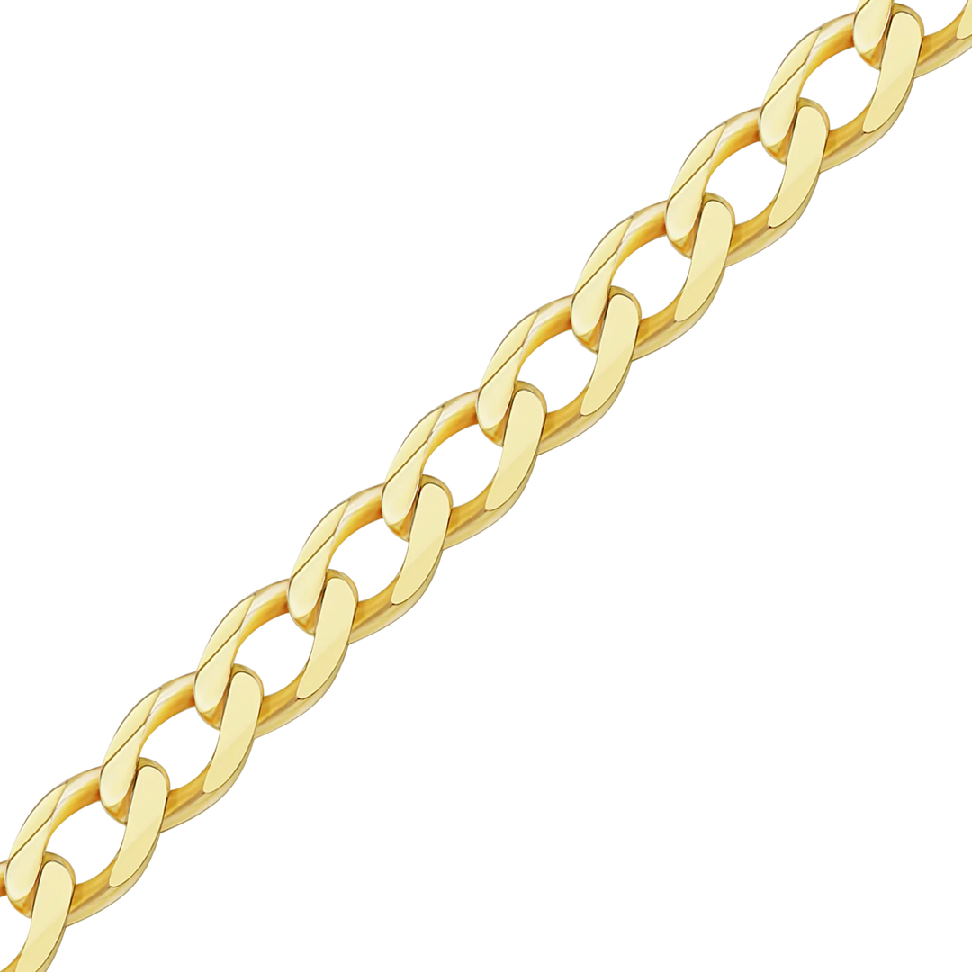 14K Yellow Gold Light Curb Cuban Link Chain Bracelet Solid Gold Not Plated