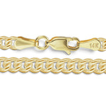 Load image into Gallery viewer, 14K Yellow Gold Medium Round Curb Link Chain Bracelet Solid Gold Not Plated

