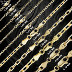 Load image into Gallery viewer, 14K Yellow Gold Elongated Diamond Cut Cable Link Chain Bracelet Solid Gold
