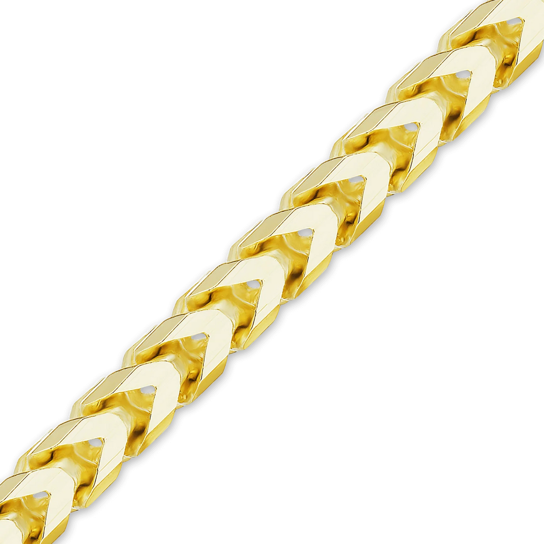 14K Yellow Gold Franco Foxtail Chain Bracelet Solid Gold Square Link