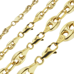 Load image into Gallery viewer, 14K Yellow Gold Classic Puffed Mariner Anchor Link Bracelet Semi-Solid
