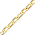 Load image into Gallery viewer, 14K Yellow Gold Elongated Cable Link Chain Bracelet Semi-Solid Not Plated

