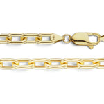 Load image into Gallery viewer, 14K Yellow Gold Elongated Cable Link Chain Bracelet Semi-Solid Not Plated
