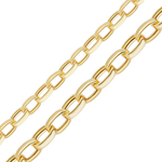 Load image into Gallery viewer, 14K Yellow Gold Oval Rolo Link Chain Bracelet Semi-Solid Not Plated
