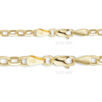 Load image into Gallery viewer, 14K Yellow Gold Oval Rolo Link Chain Bracelet Semi-Solid Not Plated
