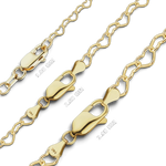 Load image into Gallery viewer, 14K Yellow Gold Classic Heart Link Chain Bracelet Solid Gold Not Plated
