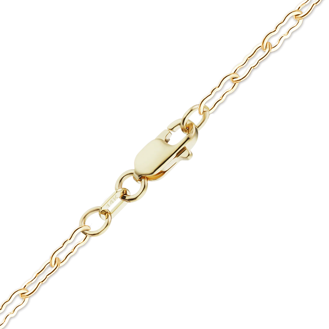 14K Yellow Gold Flat Krinkle Hairpin Link Bracelet Solid Gold Textured