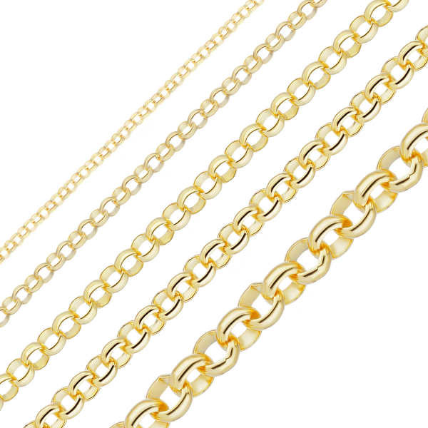14K Yellow Gold Rolo Link Chain Bracelet Solid Gold Classic Link Not Plated