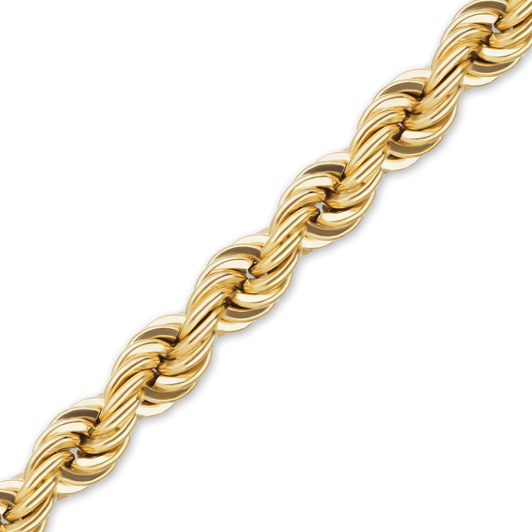 14K Yellow Gold Handmade Solid Rope Chain Bracelet Twisted Not Plated