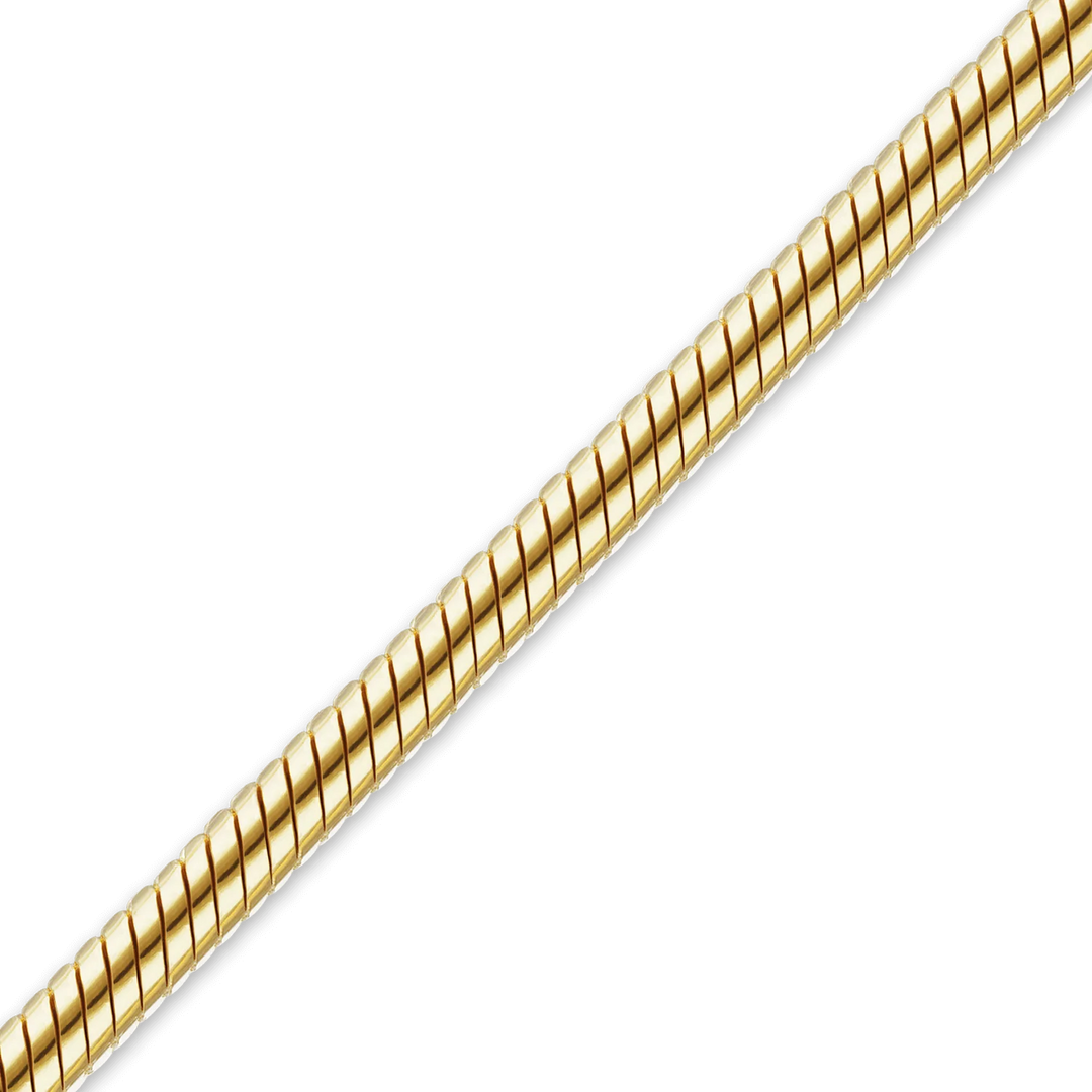 14K Yellow Gold Round Snake Chain Bracelet Solid Gold Not Plated