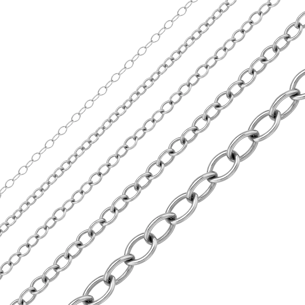 14K White Gold Light Round Cable Link Chain Bracelet Solid Gold
