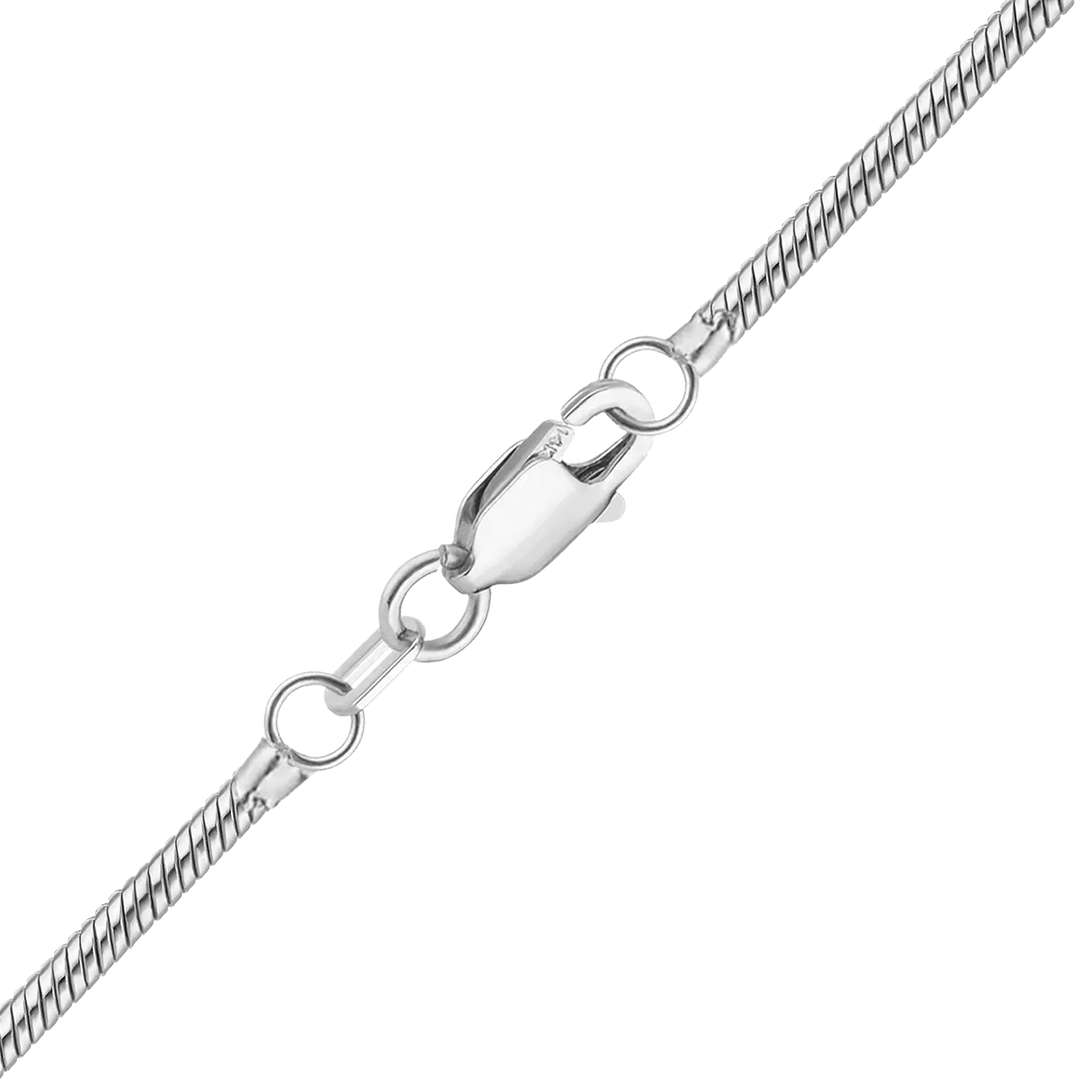 14K White Gold Round Snake Chain Bracelet Solid Gold Not Plated