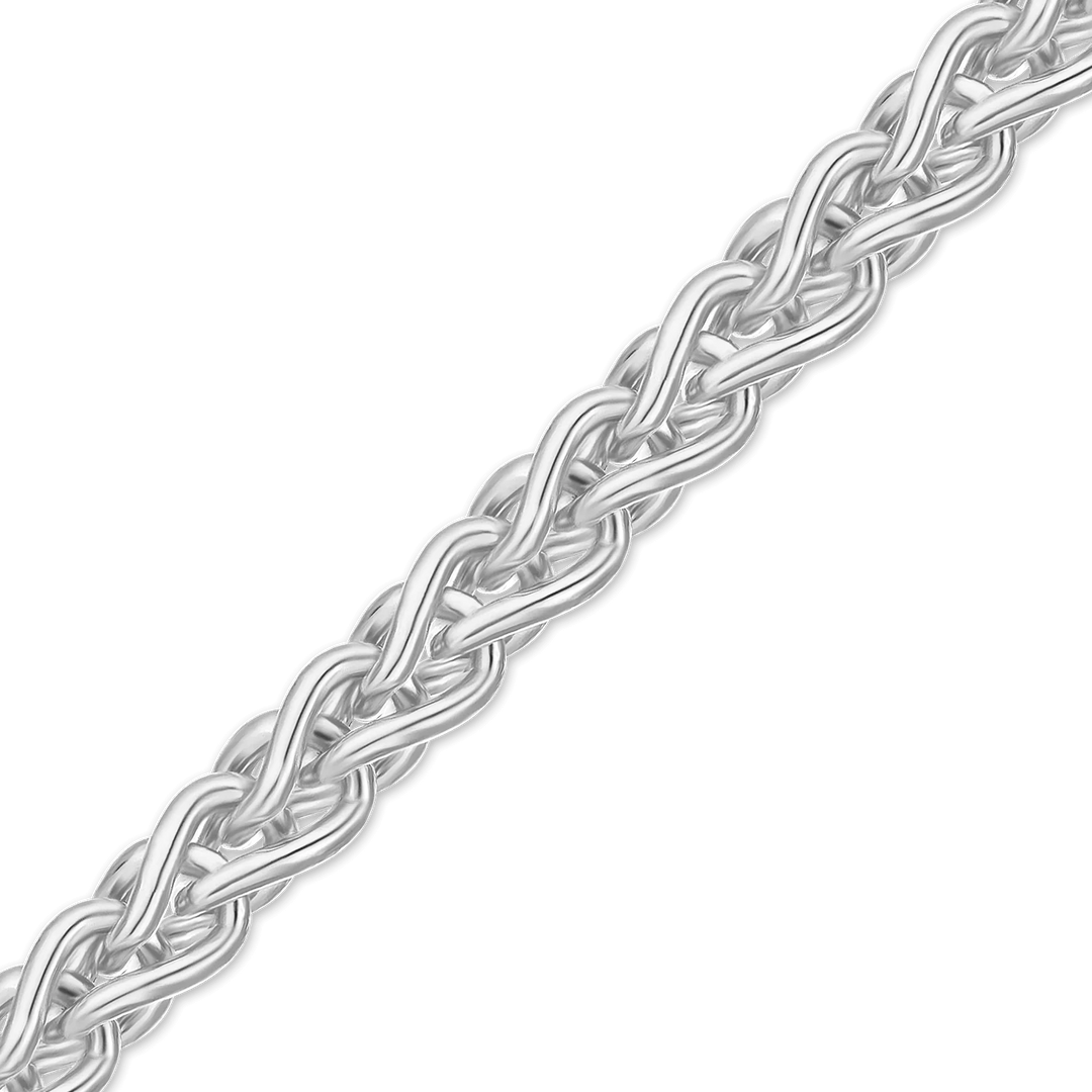 14K White Gold Wheat Chain Bracelet Solid Gold Spiga Not Plated