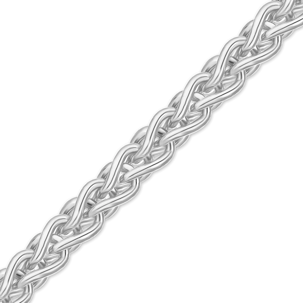 14K White Gold Wheat Chain Bracelet Solid Gold Spiga Not Plated
