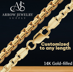 Load image into Gallery viewer, 14K Gold-filled Smooth Round Box Pendant Chain Necklace
