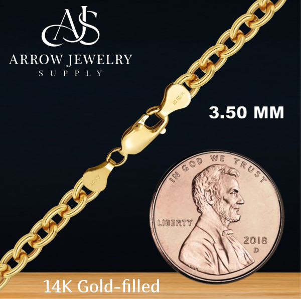 14K Gold-filled Heavy Round Cable Link Chain Necklace