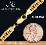 Load image into Gallery viewer, 14K Gold-filled Heavy Round Cable Link Chain Necklace
