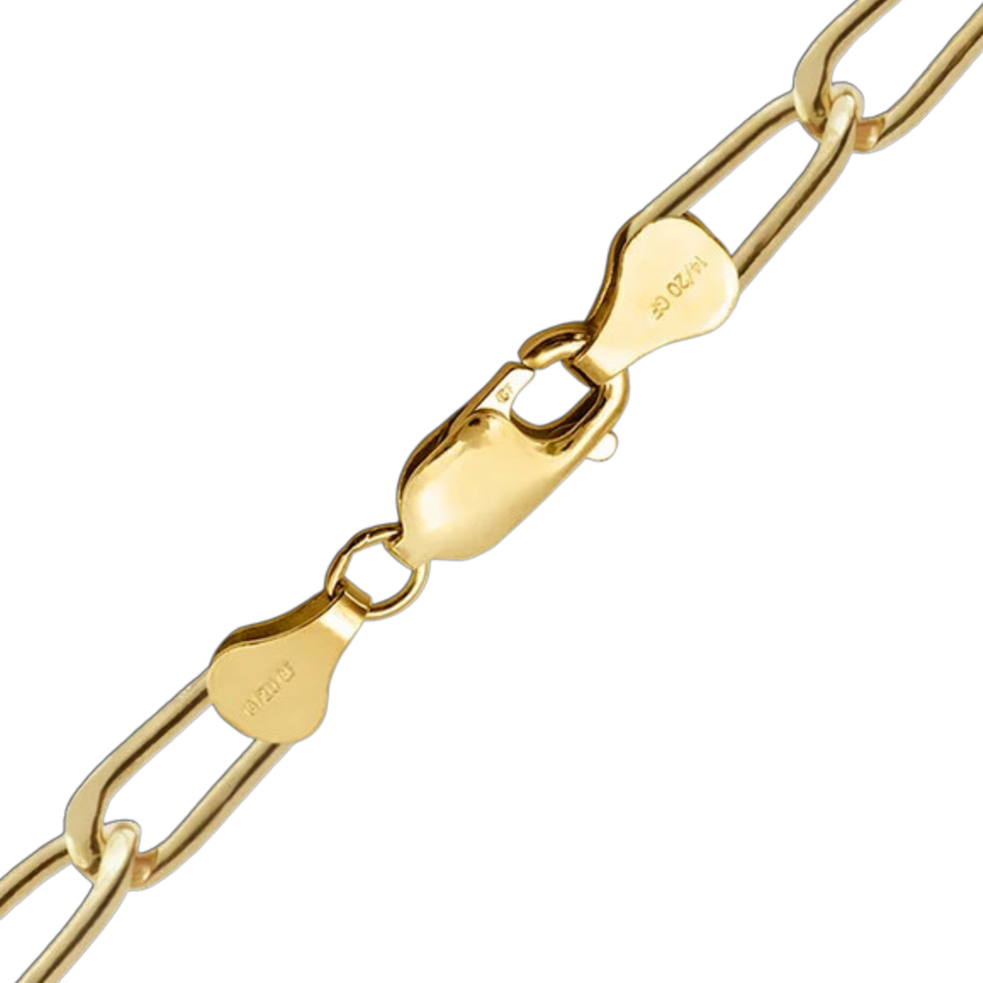 14K Gold-filled Elongated Curb Link Chain Necklace
