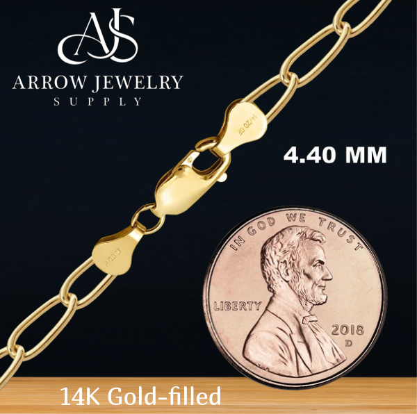 14K Gold-filled Elongated Curb Link Chain Necklace