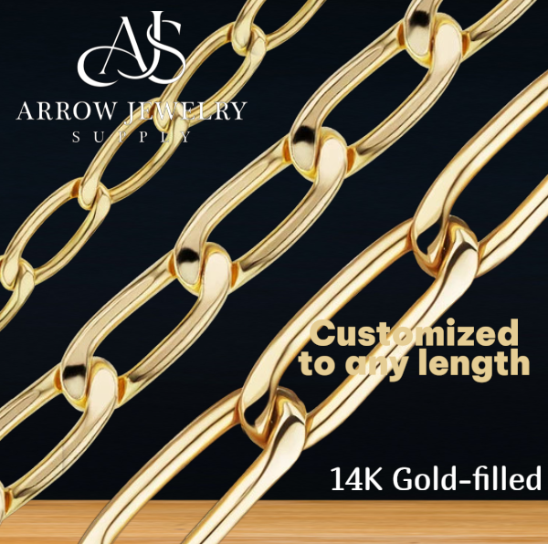 14K Gold-filled Elongated Curb Link Chain Necklace