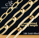 Load image into Gallery viewer, 14K Gold-filled Elongated Curb Link Chain Necklace
