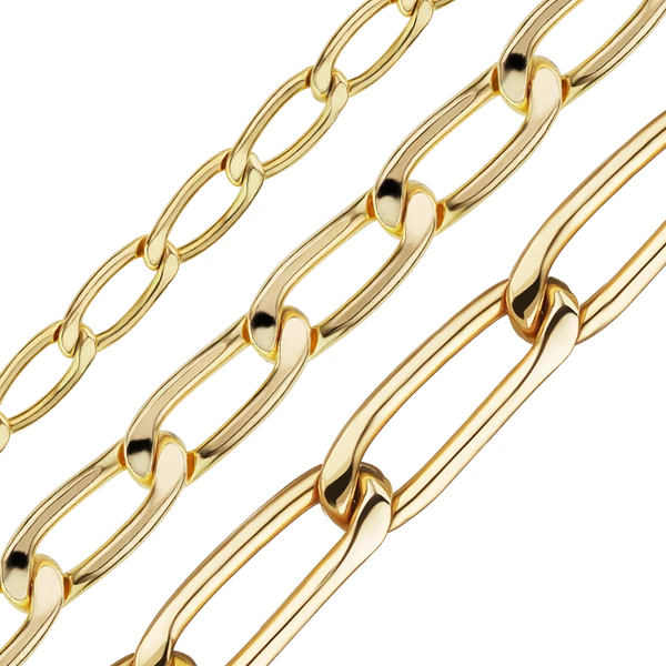 14K Gold-filled Elongated Curb Link Chain Necklace