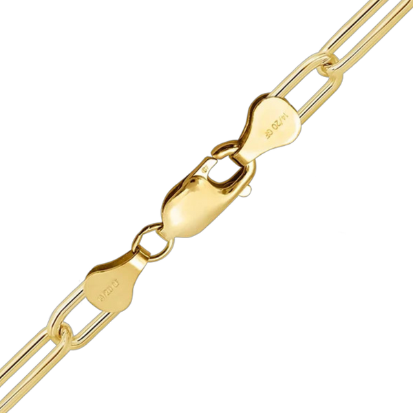 14K Gold-filled Elongated Cable Link Chain Necklace