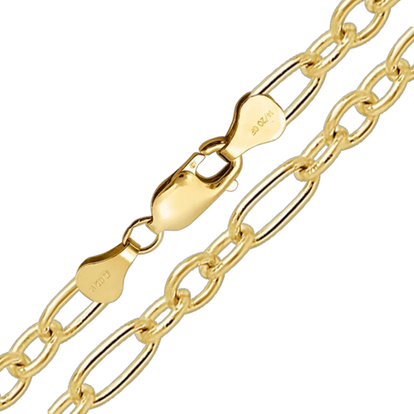 14K Gold-filled Round Figaro Link Cable Chain Necklace