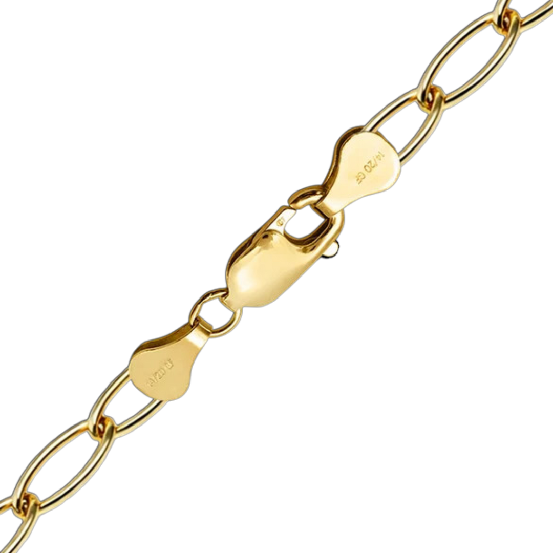 14K Gold-filled Light Elongated Cable Link Chain Necklace