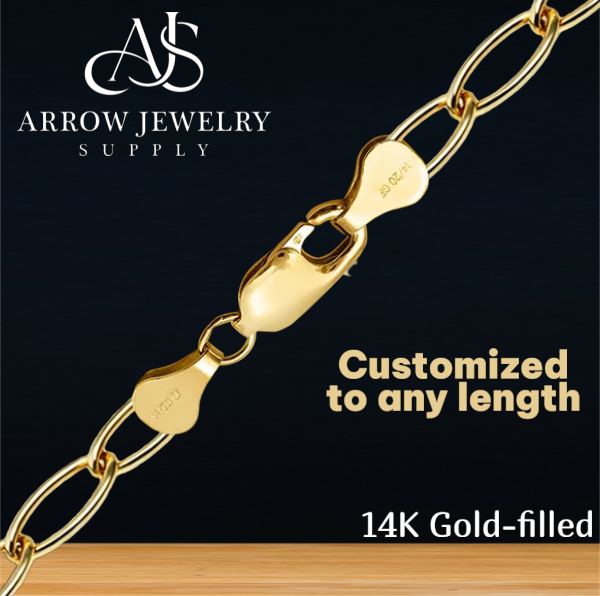 14K Gold-filled Light Elongated Cable Link Chain Necklace