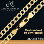 Load image into Gallery viewer, 14K Gold-filled Light Flat Curb Necklace Not Solid Gold
