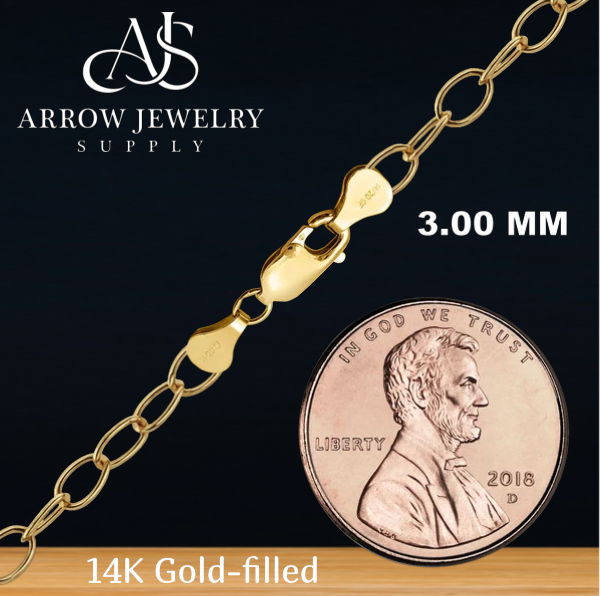 14K Gold-filled Light Round Cable Link Chain Necklace