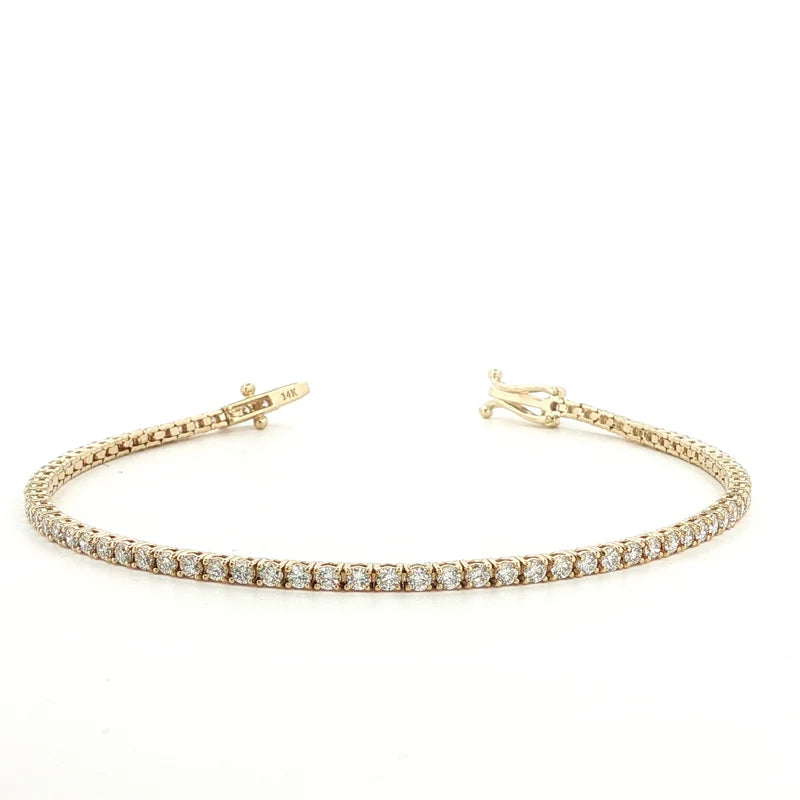 Diamond Tennis Bracelet 14K Gold Lab Grown VS+ F+ 2-17 Carats , 5-8" Lengths