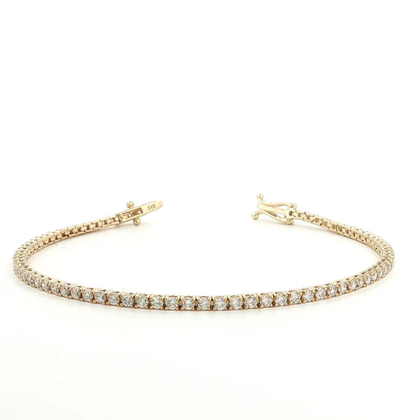 Diamond Tennis Bracelet 14K Gold Lab Grown VS+ F+ 2-17 Carats , 5-8