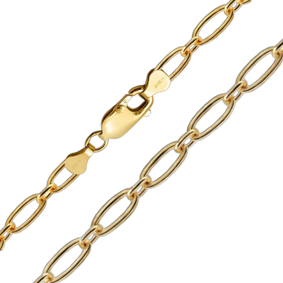 14K Gold-filled Long Short Links Cable Chain Necklace