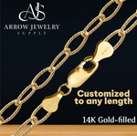 Load image into Gallery viewer, 14K Gold-filled Textured Light Round Cable Link Chain Necklace
