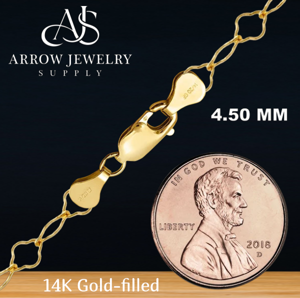 14K Gold-filled Clover Shape Link Chain Necklace