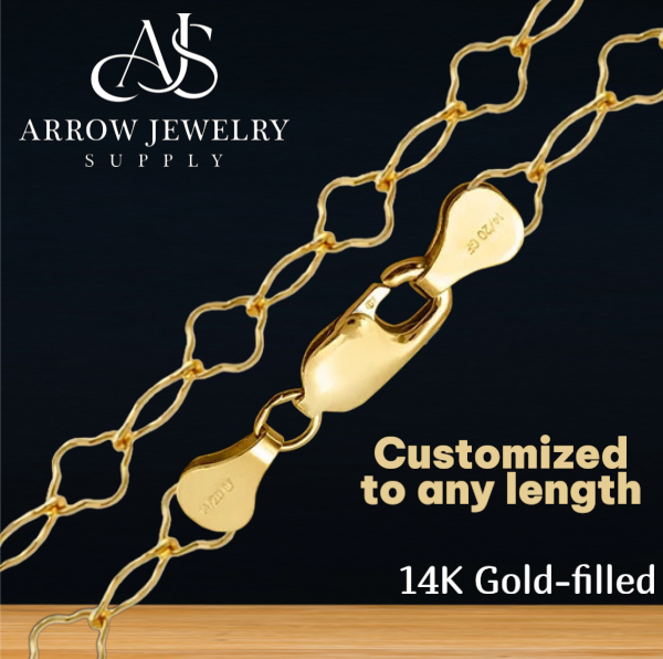 14K Gold-filled Clover Shape Link Chain Necklace