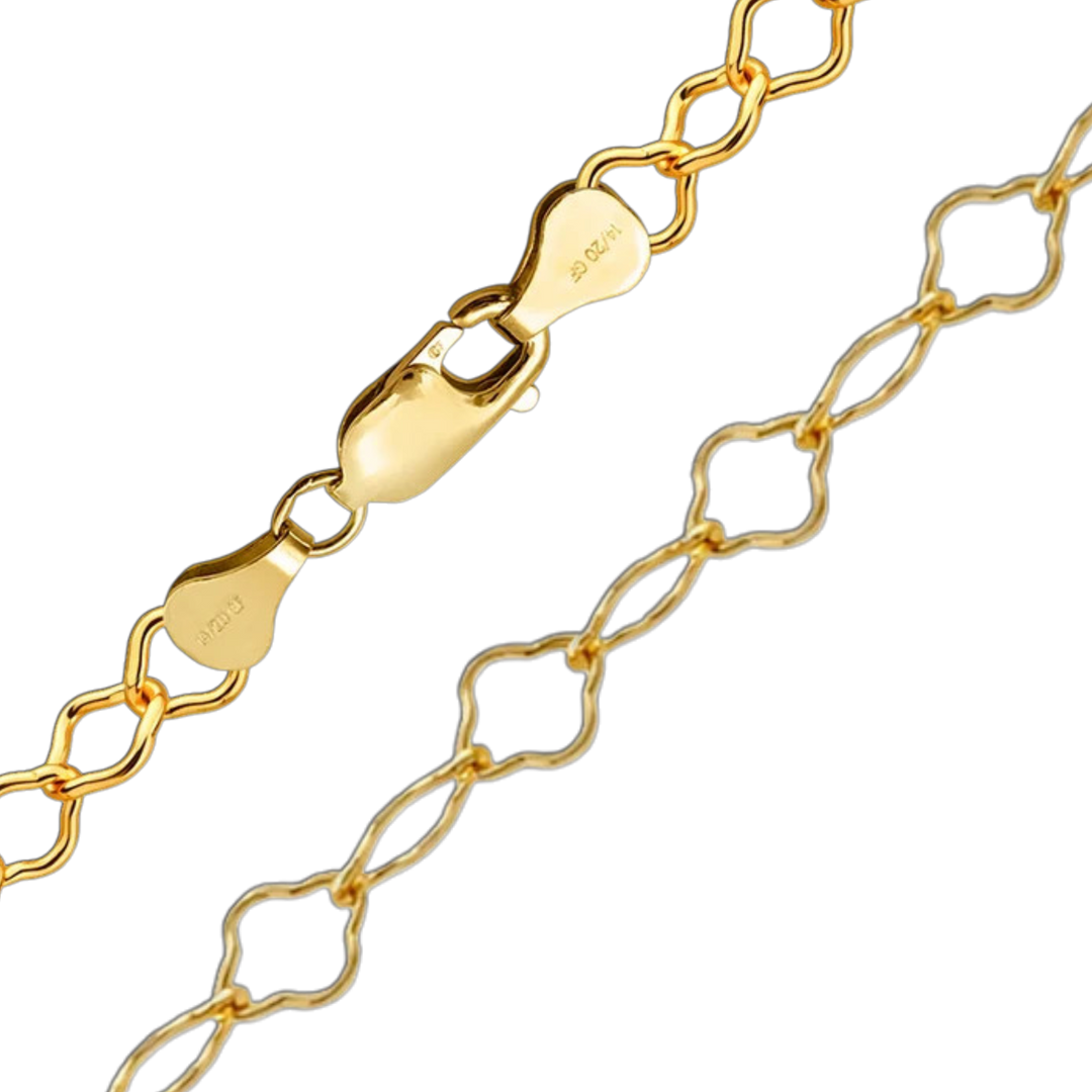 14K Gold-filled Clover Shape Link Chain Necklace