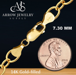 Load image into Gallery viewer, 14K Gold-filled Alternating Cable Link Chain Necklace
