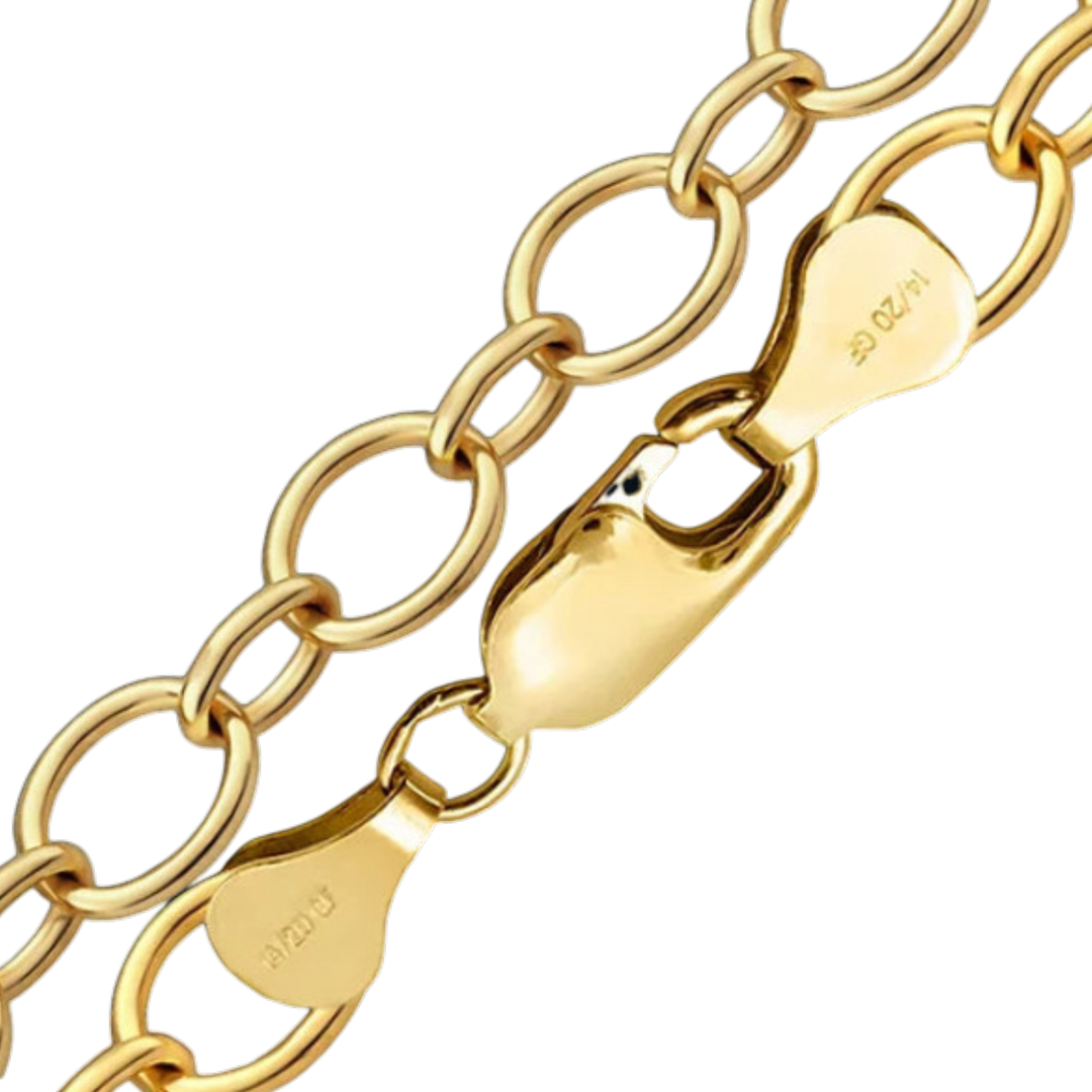 14K Gold-filled Alternating Cable Link Chain Necklace