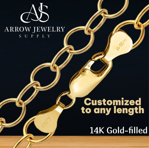 14K Gold-filled Round Link Cable Chain Necklace