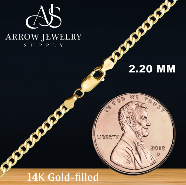 14K Gold-filled Light Round Curb Link Chain Necklace