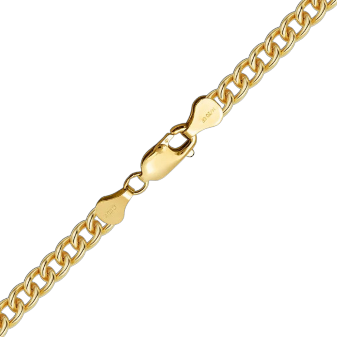 14K Gold-filled Light Round Curb Link Chain Necklace