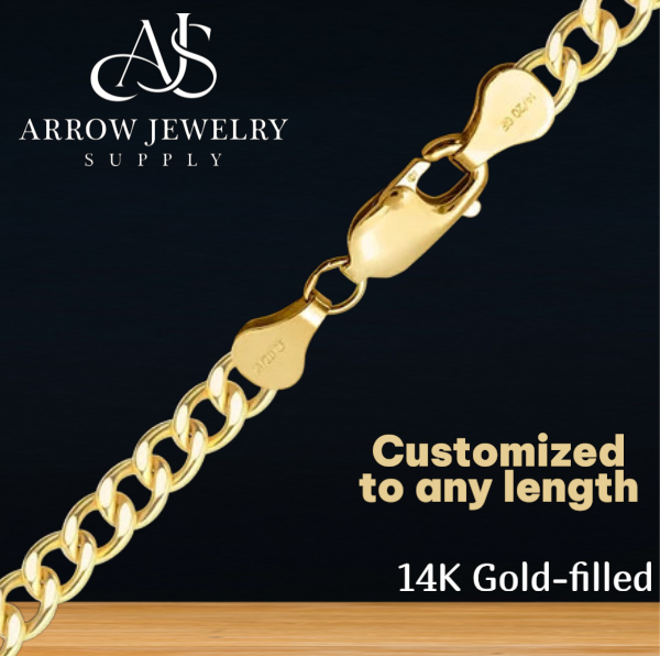 14K Gold-filled Light Round Curb Link Chain Necklace